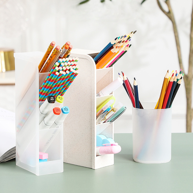 多格斜插式笔筒多功能个性笔插书桌文具收纳盒办公室杂物整理笔架