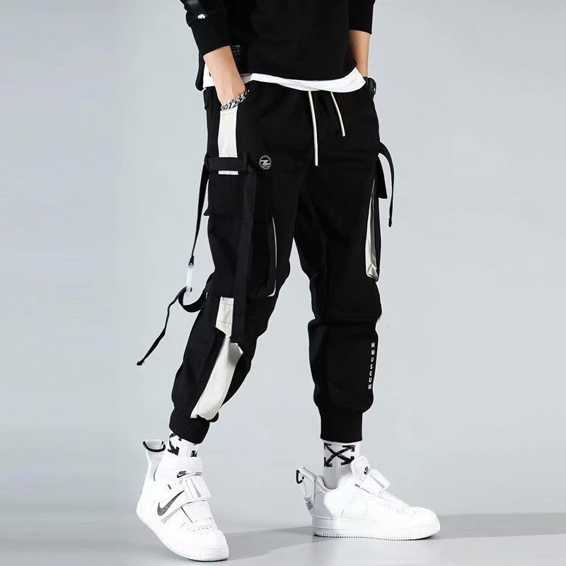 2022 Men's Spring/Summer Korean-style trendy casual long pants, men's trendy loose and large-sized sporty 9-inch pants Application Scenario