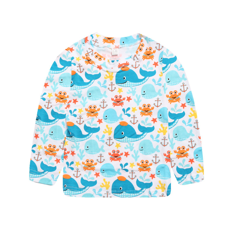 New spring and autumn children's clothing: Cute cartoon T-shirts for babies, long-sleeved children's base shirts for boys and girls, trendy tops Specification image