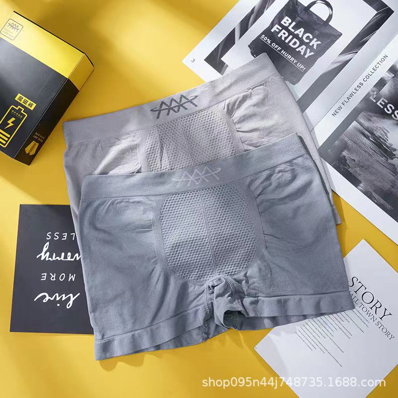 Men's underwear seamless large size underwear Men's high-elasticity honeycomb breathable four-corner flat feet magic magnetic pants foreign trade e-commerce Application Scenario