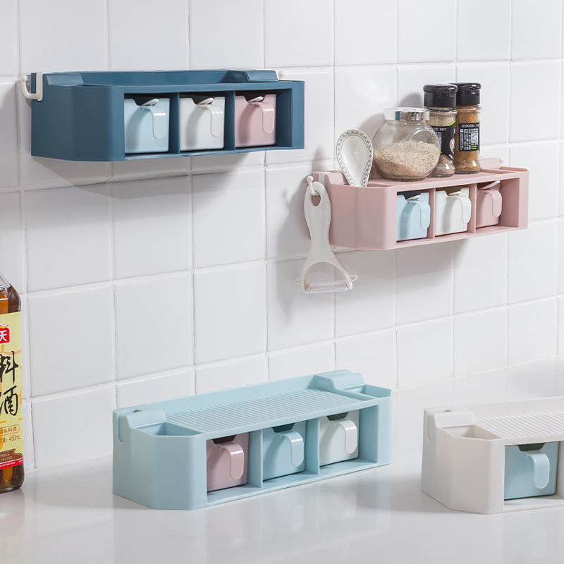 调料架多功能厨房用品整理置物架分格调味品收纳盒壁挂式调味架子
