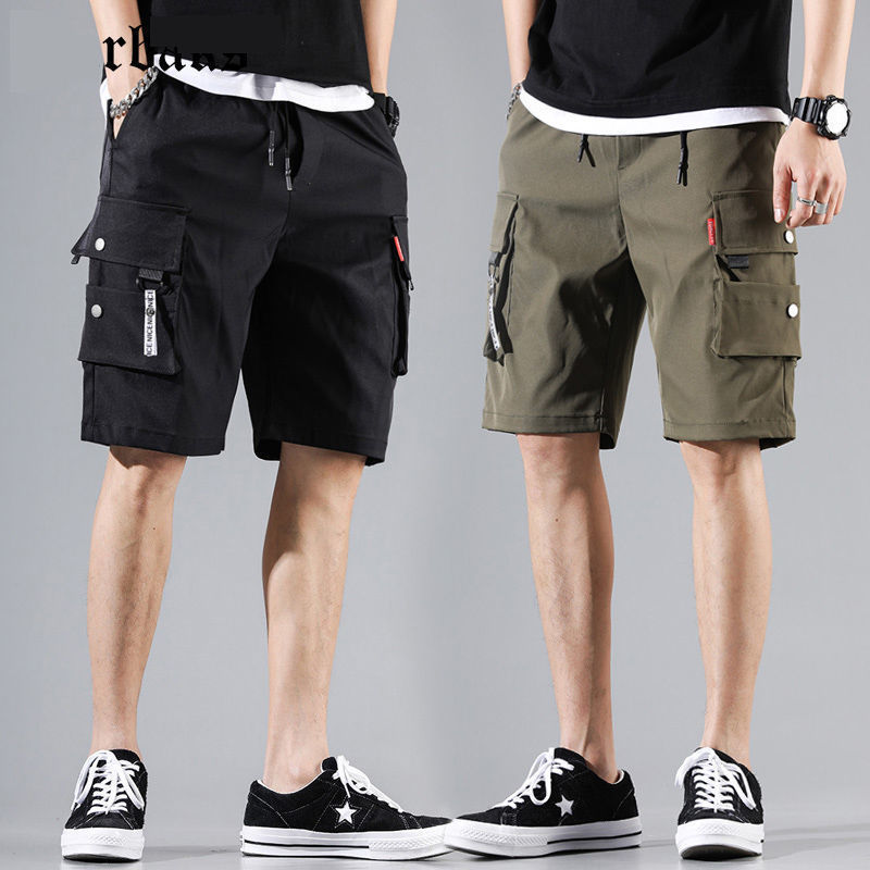 Cross-border summer men's shorts, Japanese workwear capri pants, Korean casual pants, loose student half-length pants for men