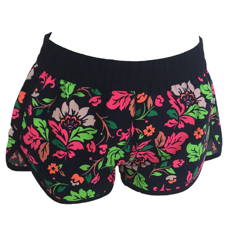 European and American style beach pants, large-sized quick-drying shorts, seaside vacation hot spring slimming floral shorts, one-piece shipping Item Picture