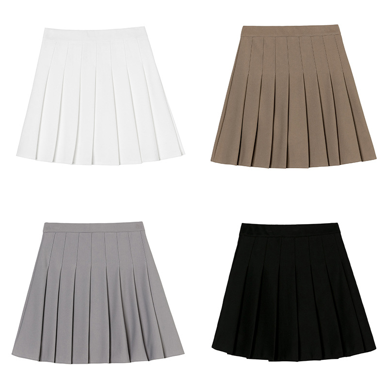 Pleated skirt for women 2021 new mid-length, tight-waisted, high-waisted Korean A-line short skirt, plus-size loose half skirt Specification image