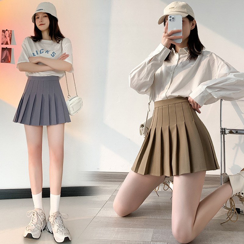 Spring and summer pleated skirts for women, new large-sized high-waisted half skirts, plaid short skirts, college-style woolen short puffy skirts Application Scenario