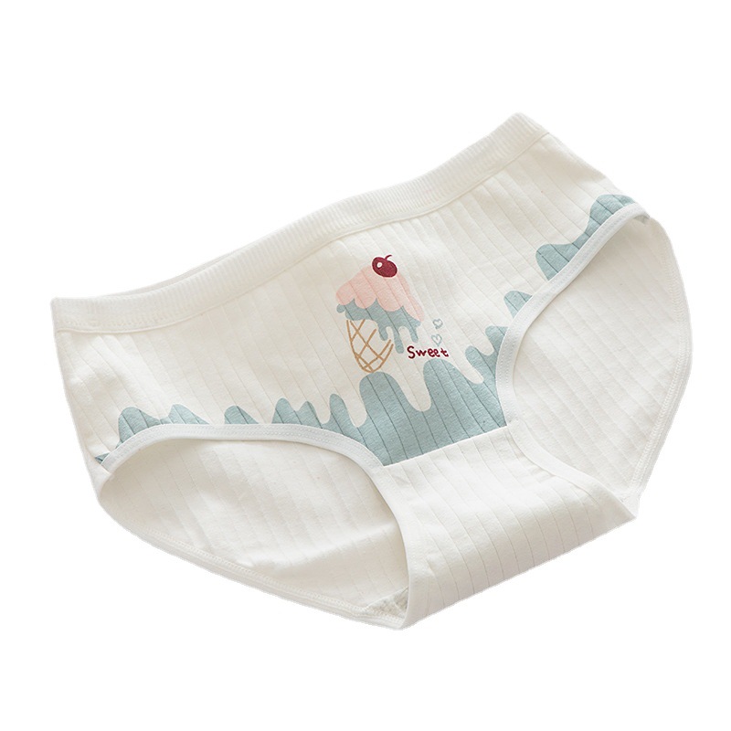 Fresh ice cream cone, girls' underwear, pure cotton crotch, waist and hip underwear, women's all-cotton crotch, women's underwear Item Picture