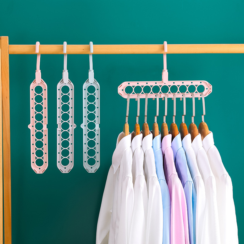 九孔衣架家用多功能收纳神器抖音网红魔术百变宿舍整理挂钩凉衣架