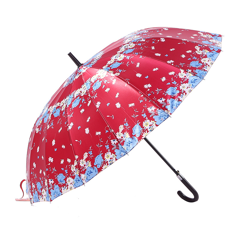 Umbrella 16 bone 70cm color ding automatic straight umbrella satin manufacturers direct wholesale cheap foreign trade long umbrella