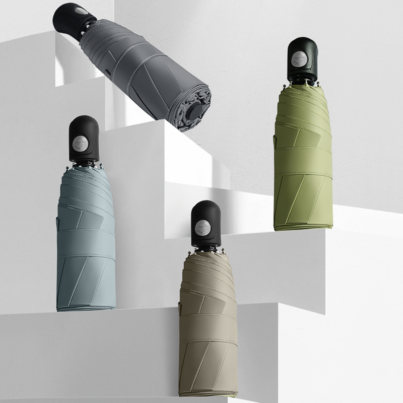 Fully automatic 50% folding umbrella Mini pocket sunshade folding clear umbrella Vinyl sun protection umbrella custom advertising umbrella