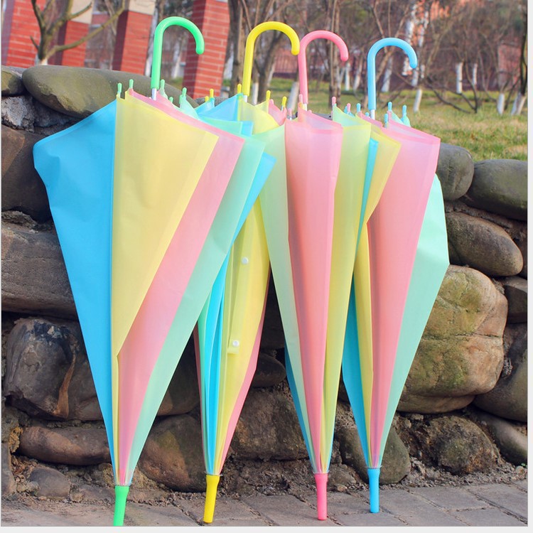 Factory direct sales colorful cheap umbrella stall long handle rainbow umbrella advertising gift umbrella
