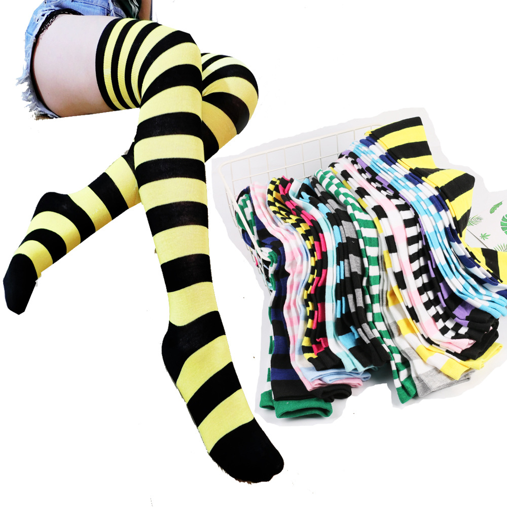 Christmas stockings Striped thigh socks Women's stockings Japanese stockings knee-high stockings Halloween cosplay party socks