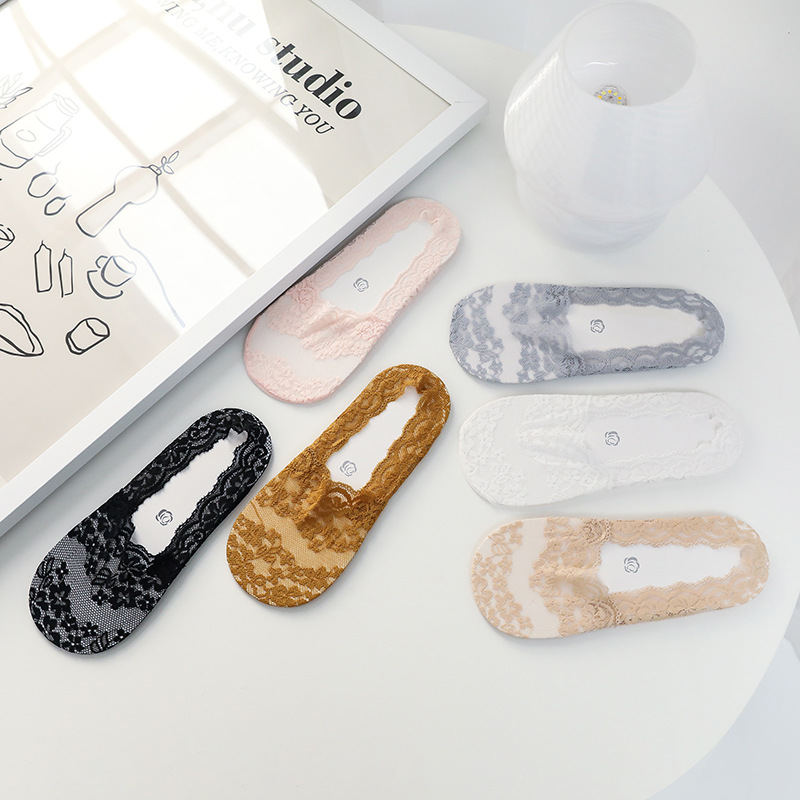 Ship socks lace invisible socks summer thin socks silicone anti-skid women's socks shallow socks wholesale