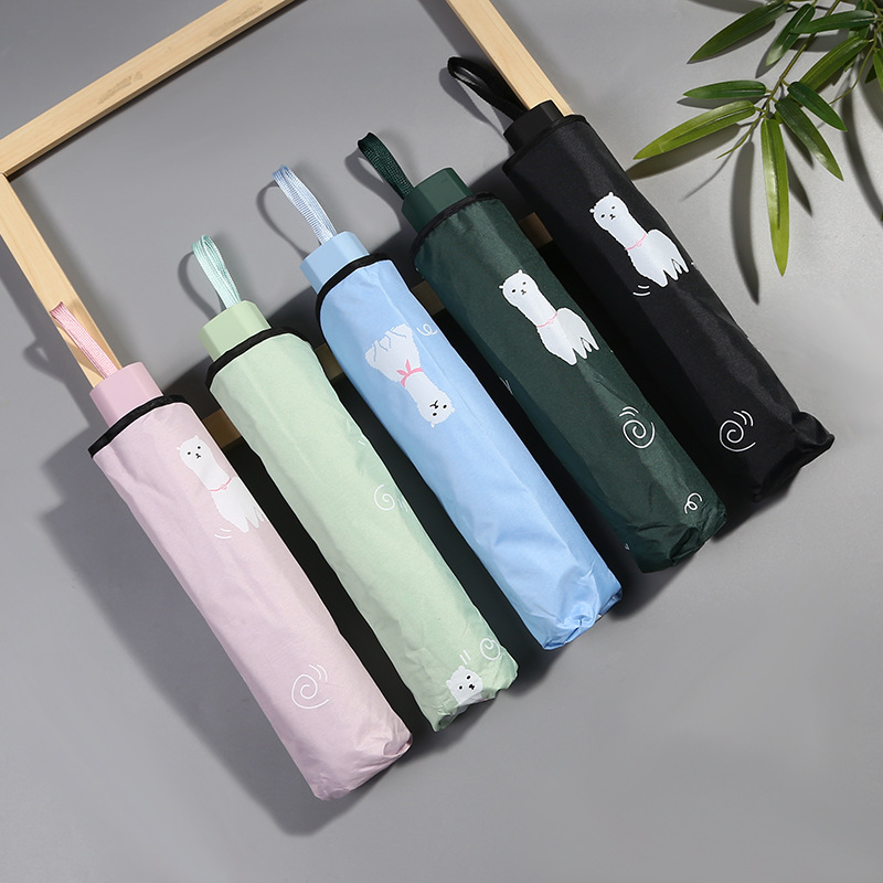 Sunshade sunny and rainy folding small lovely Japanese sun umbrella student female folding sun umbrella