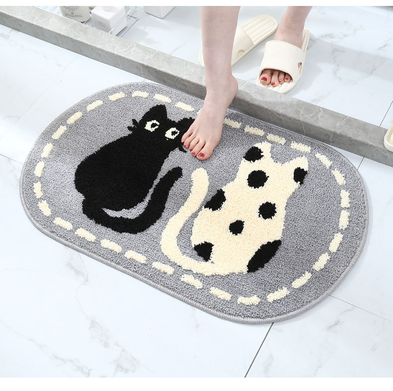 Children's crawling MATS, cute cat bathroom and toilet water-absorbing anti-slip foot MATS, floor MATS, simple home bedroom entrance MATS