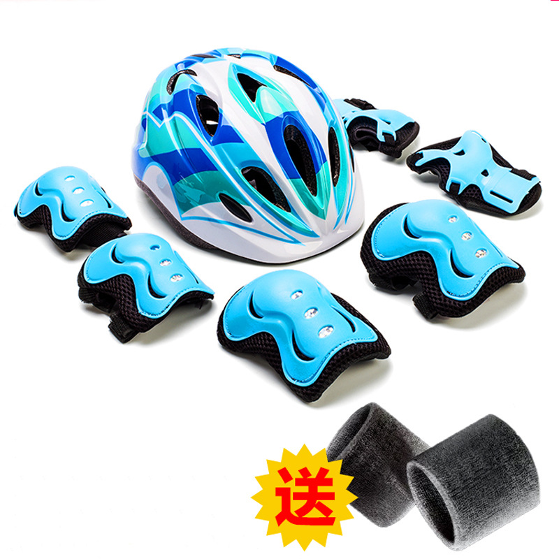 Factory direct supply wholesale of seven-piece sets of protective gear, roller skating protective gear, helmets, balance bike protective gear, skateboard protective gear, and children's protective gear full figure