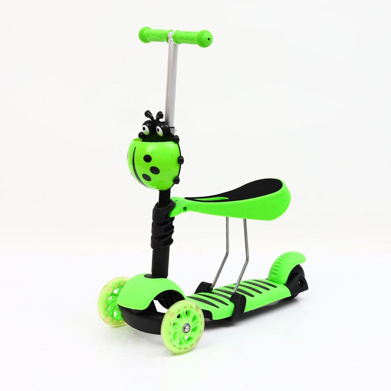 Wholesale three-in-one children's scooters, including children's three-wheeled scooters, children's sliding bikes and baby walkers Specification drawing