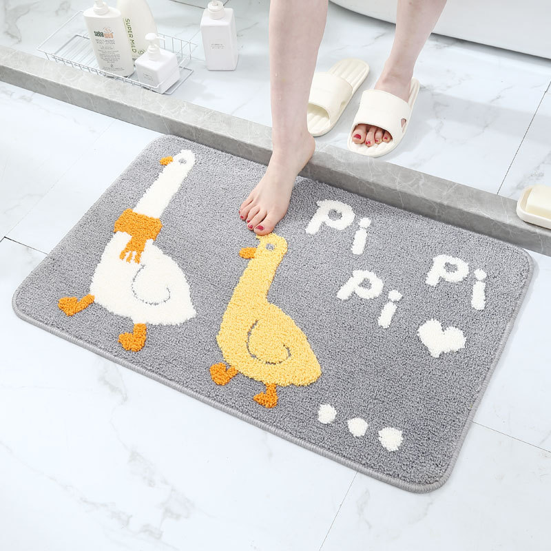 Children's crawling MATS, cute cat bathroom and toilet water-absorbing anti-slip foot MATS, floor MATS, simple home bedroom entrance MATS Item Picture