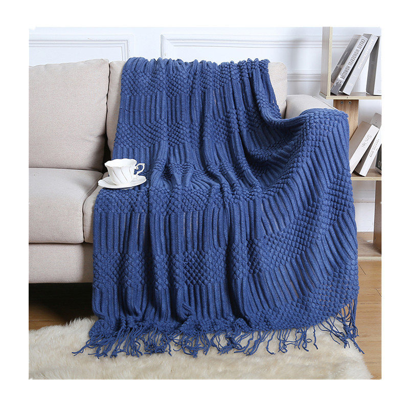 Nordic Sofa Blanket Bed Tail Towel Bed Blanket Sandhair Towel Tassel Knitted Blanket Cover Blanket Bed Towel Nap Blanket Item Picture