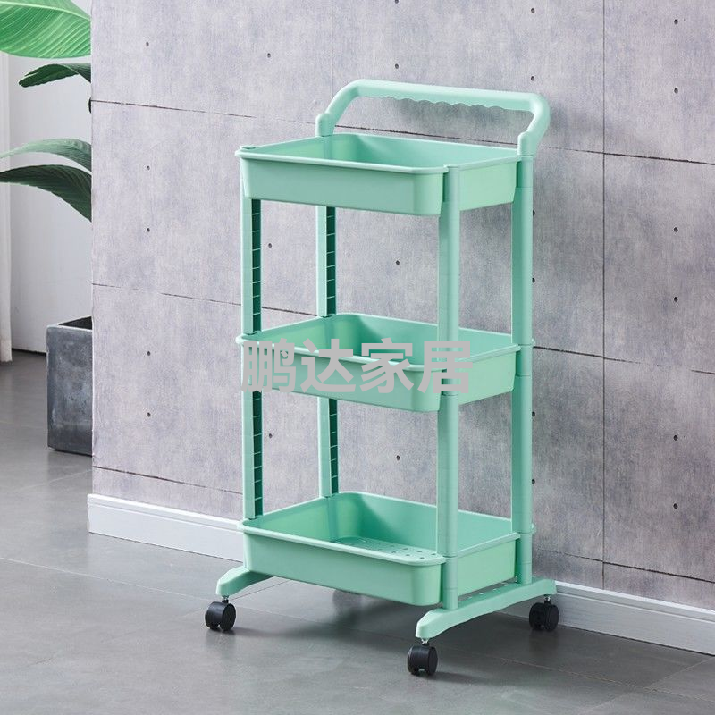 Kitchen shelving, bathroom and toilet shelving, storage and organization, floor-standing multi-layer movable shelving, trolley Specification image
