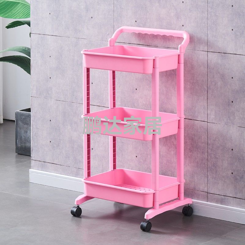 Kitchen shelving, bathroom and toilet shelving, storage and organization, floor-standing multi-layer movable shelving, trolley Application Scenario