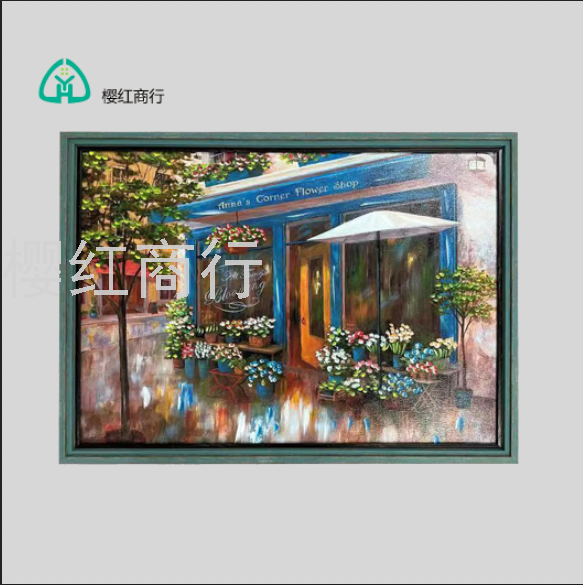 Semi-hand-painted American retro small oil paintings, restaurant hanging paintings, American decorative paintings