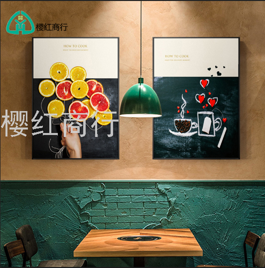 Restaurant decoration painting modern simple kitchen cafe mural living room oil painting Nordic INS dining room wall hanging paintings