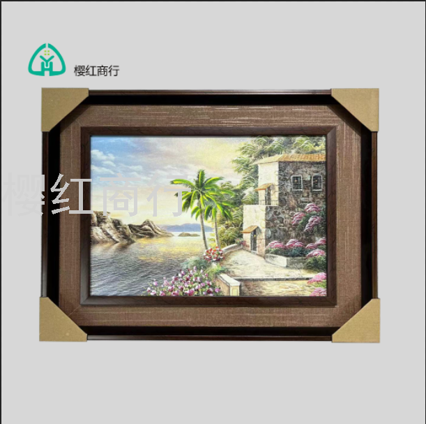 European double frame half hand painted small oil painting thumbnail