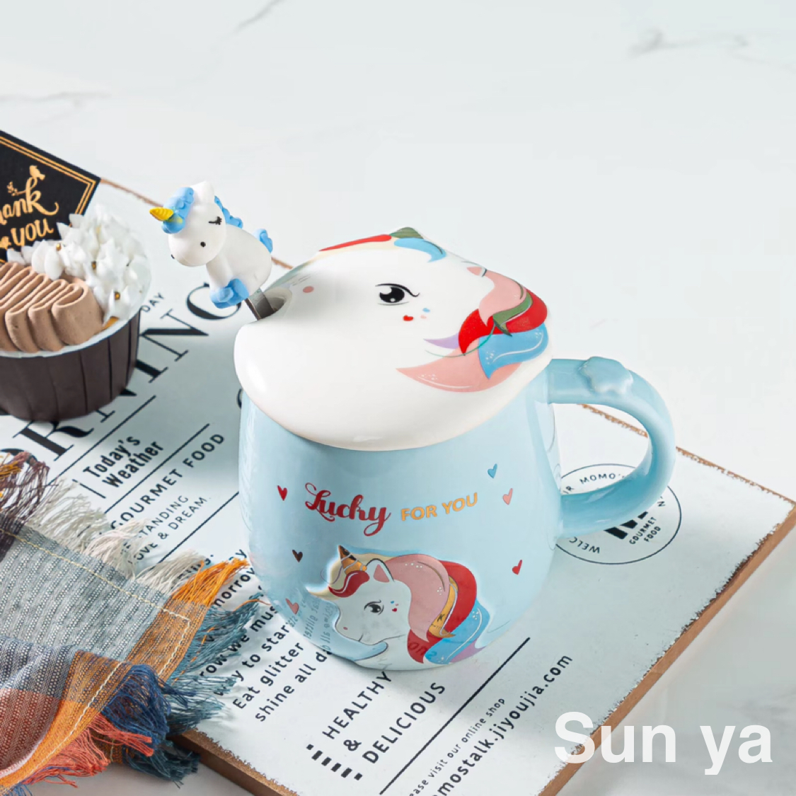 Hot selling cartoon pattern ceramic mug cute animal mug office water mug tea cup