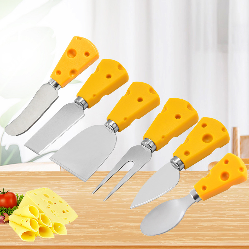 Cheese and Cheese Knife Set Cake Fork Sharp Knife Cheese cutter 6 piece set Mini kitchen gadgets