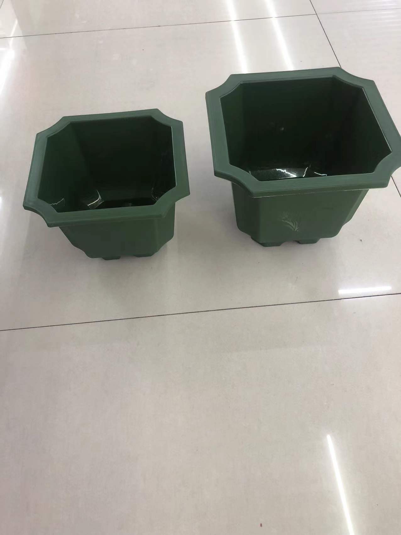 2022新款塑料方花盆批发 植物花盆批发 3836-3237绿花盆