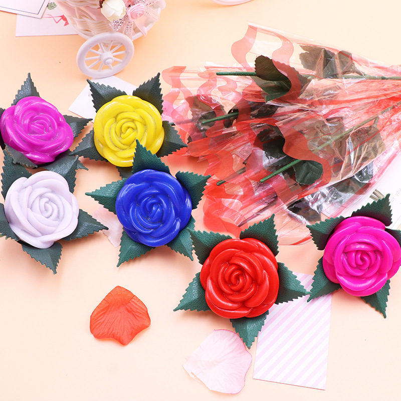 仿真玫瑰花 LED玫瑰花束灯 发光玫瑰花 七夕情人节礼品 家居装饰