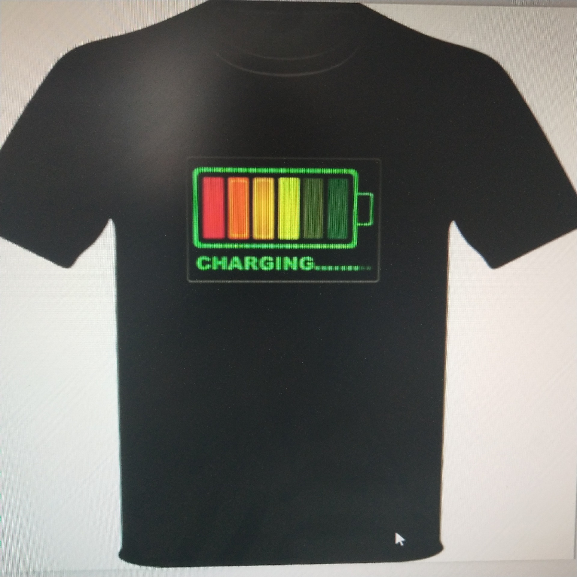 节日活动闪光T恤EL冷光情侣闪光T恤音乐声控发光短袖情侣秀服饰