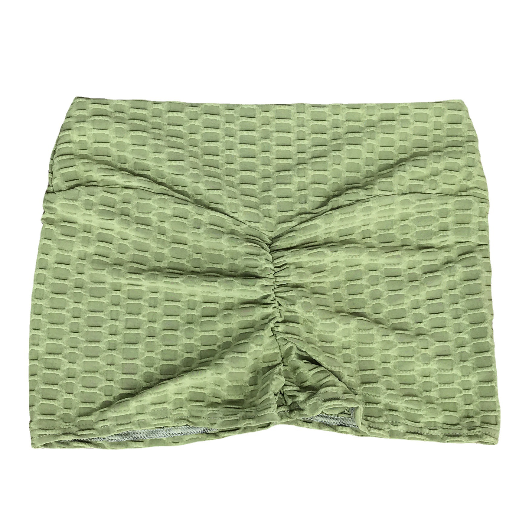 【 Amazon Leggings first-hand Supply 】 High-waisted, peach-buttocks solid color bubble wrap yoga and fitness shorts Specification image
