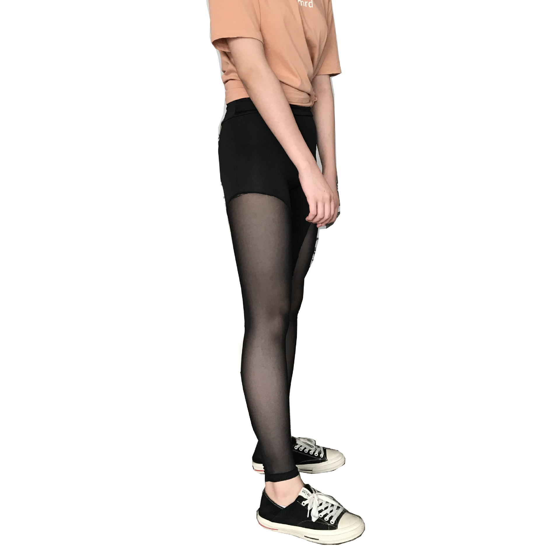 WISH's new see-through mesh stretch yoga pants and sporty patchwork leggings L2066 Application Scenario