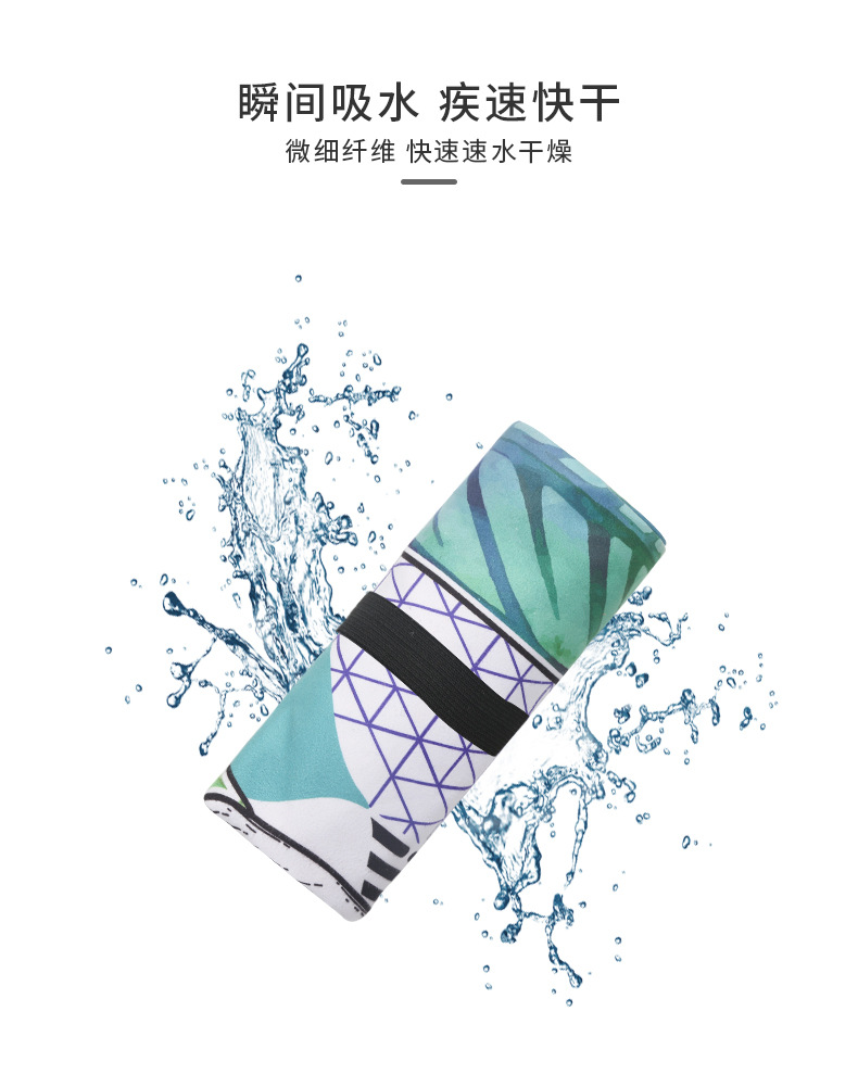 Cross-border quick-drying bath towels, beach towels, super absorbent, quick-drying, lightweight and skin-friendly, double-sided fleece, digital printing, order processing Specification image