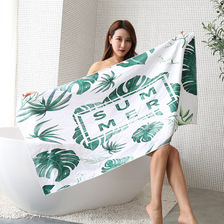 超细纤维长方形沙滩巾数码印花海滩度假毛巾浴巾来图可定制