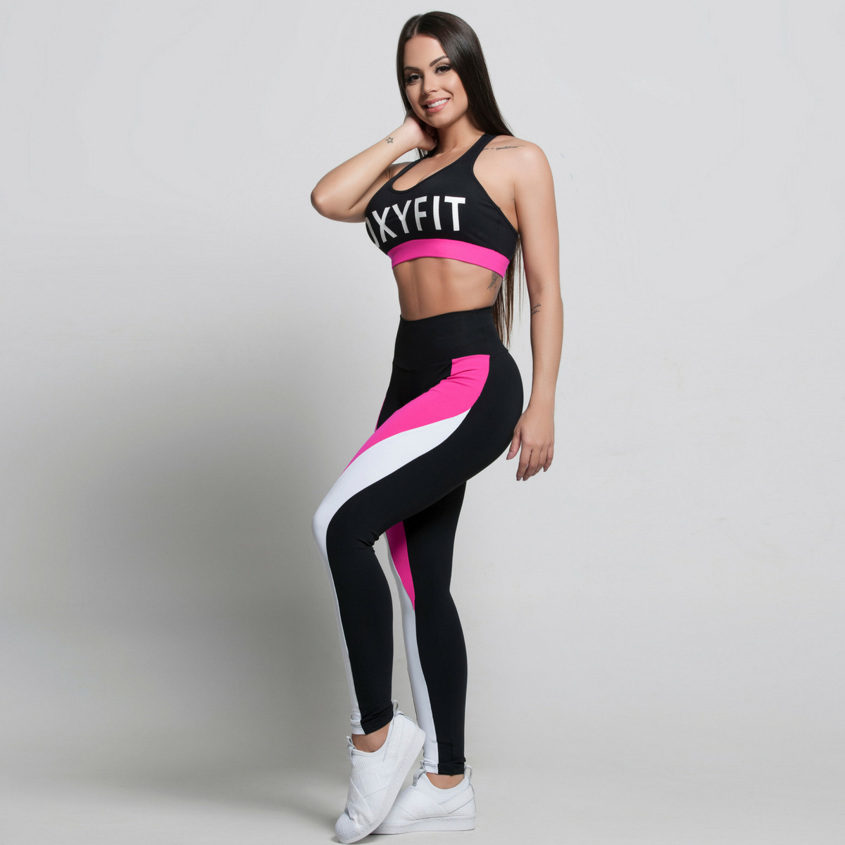 WISH's new red, white and black contrasting tight-fitting skinny pants for high-elasticity body shaping and fitness are sold directly by the manufacturer L012 Specification image