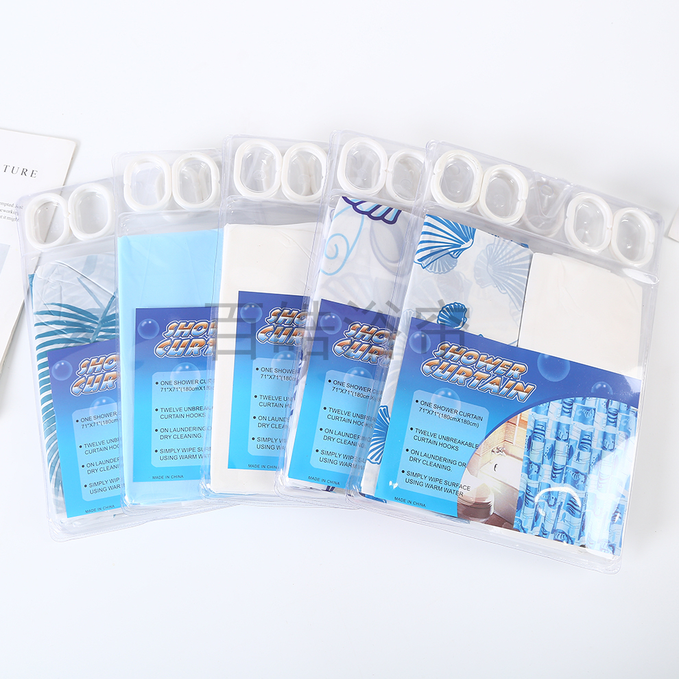 百皓厂家直销防水浴室隔断帘 印花浴室窗帘家用酒店卫生间淋浴帘