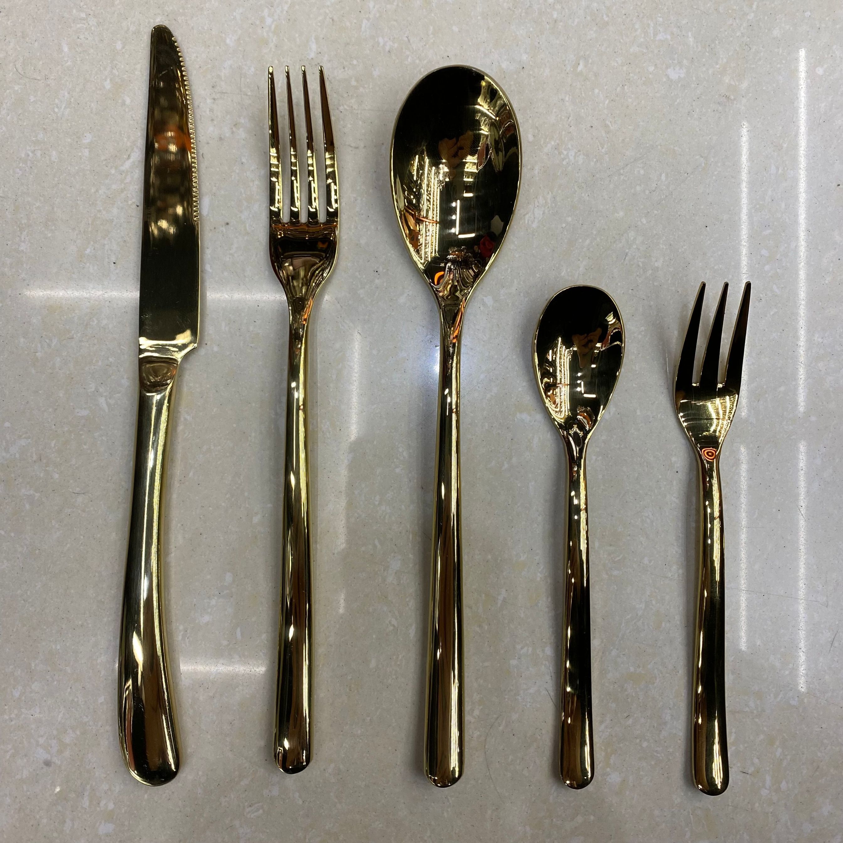 Moonlight titanium high-grade tableware stainless steel knife fork spoon hot western food knife fork spoon tea spoon tea fork