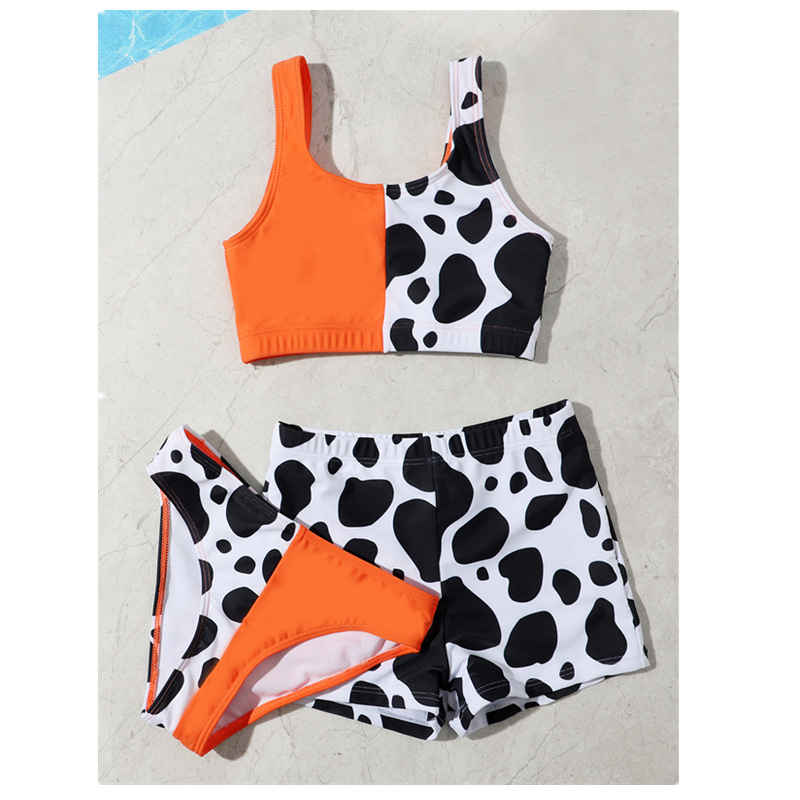 2022 new style swimsuit and bikini three-piece set in patchwork color swimsuit for big kids Application Scenario