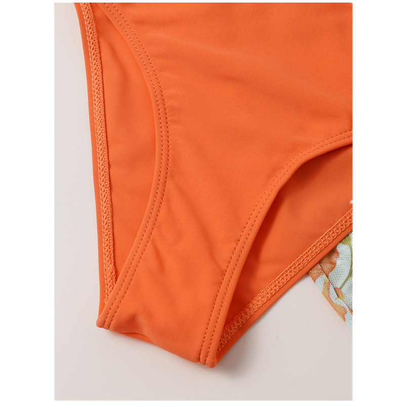 Foreign Trade 2022 Summer Children's Big Kids New Swimsuit, floral print, three-piece set, quick-drying swimsuit Specification image