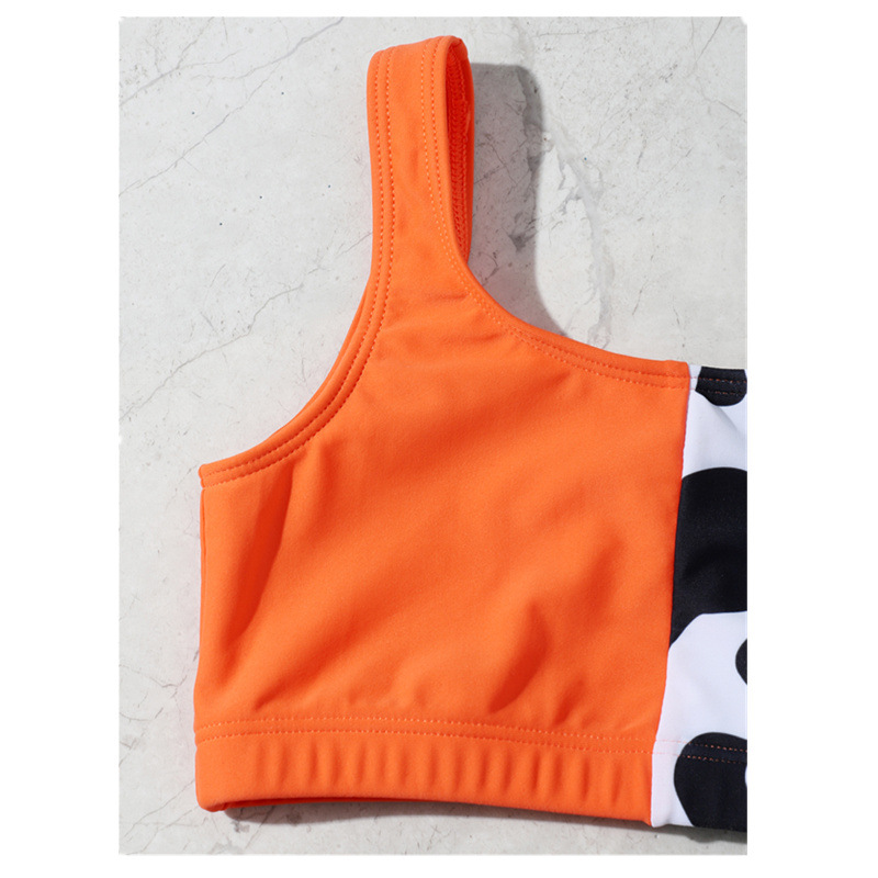 2022 new style swimsuit and bikini three-piece set in patchwork color swimsuit for big kids details Picture