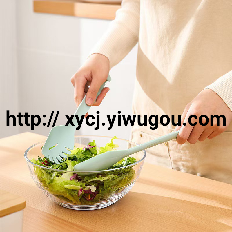 Multi-functional silicone food tongs, kitchen heat-resistant bread, steak, pasta tongs, noodles, salad, cake spatula details Picture