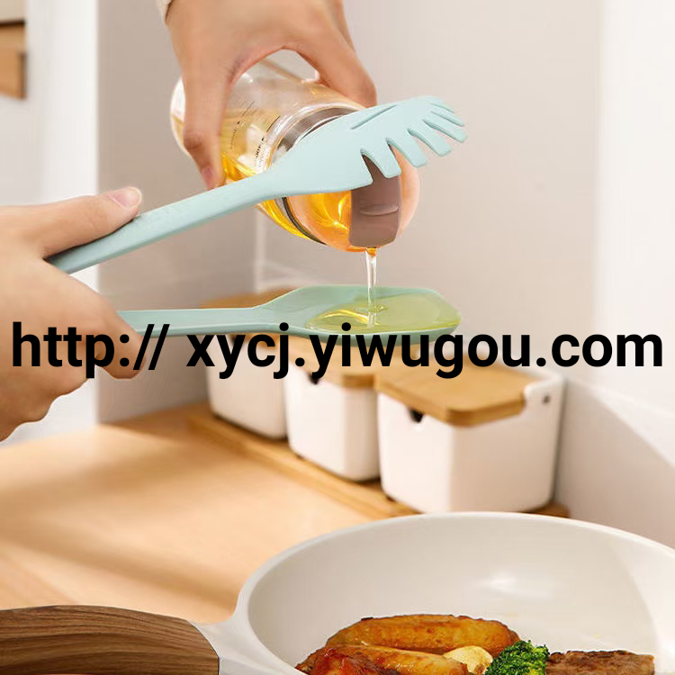 Multi-functional silicone food tongs, kitchen heat-resistant bread, steak, pasta tongs, noodles, salad, cake spatula Item Picture