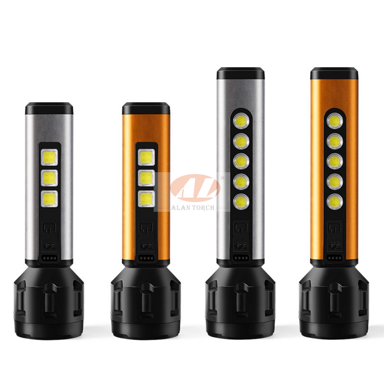 New high-light aluminum alloy rechargeable flashlight built-in lithium battery USB charging COB high-light long-range flashlight thumbnail