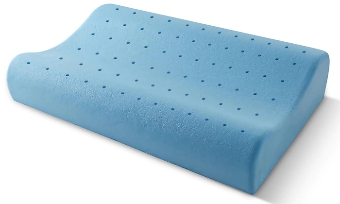 Wavy perforated breathable slow rebound memory foam pillow, high and low pillow, breathable pillow, gel pillow, cervical pillow details Picture