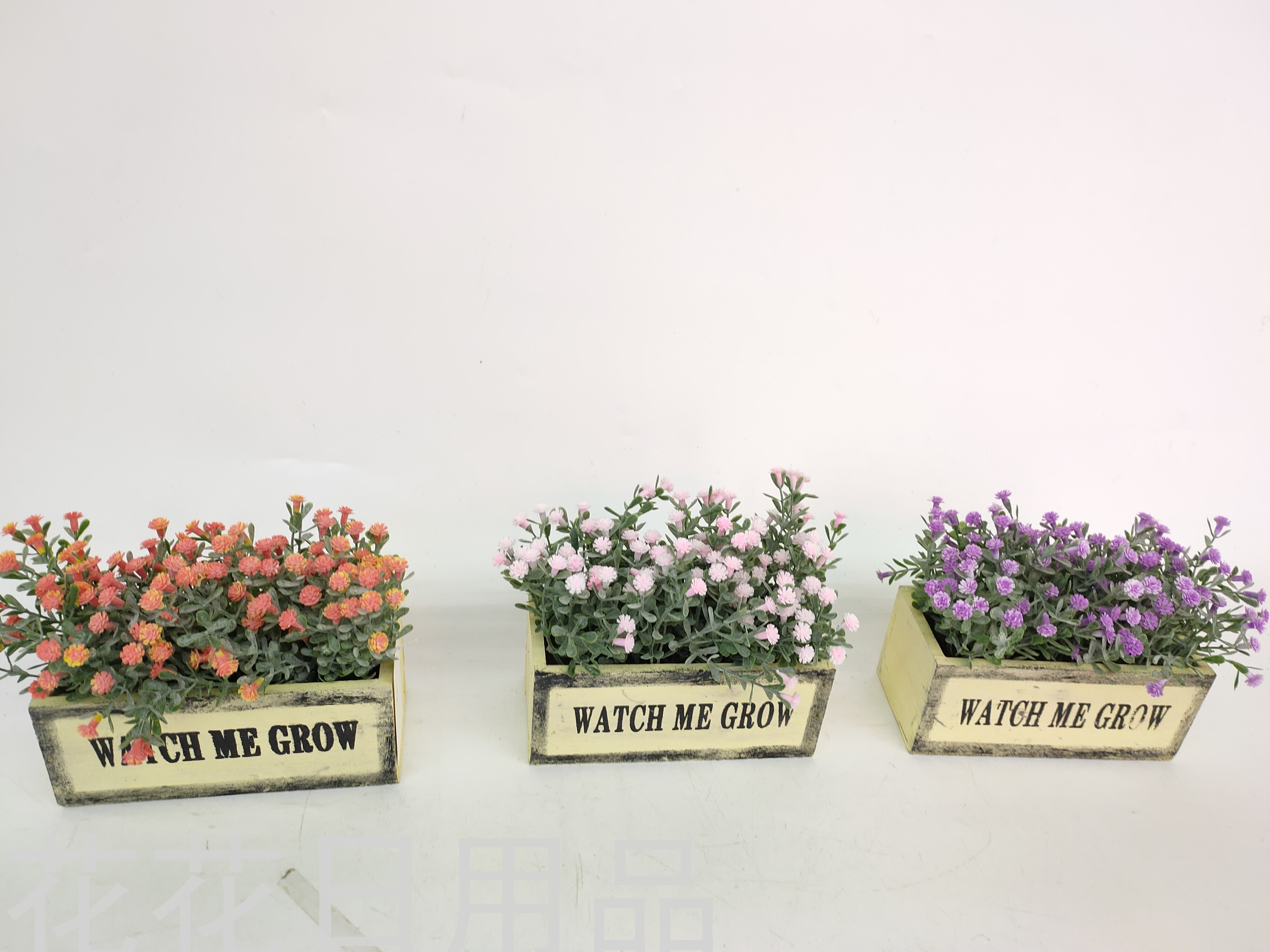 New style simulation flower rectangular wood basin all over the sky star bonsai adornment sitting room table decoration pieces thumbnail