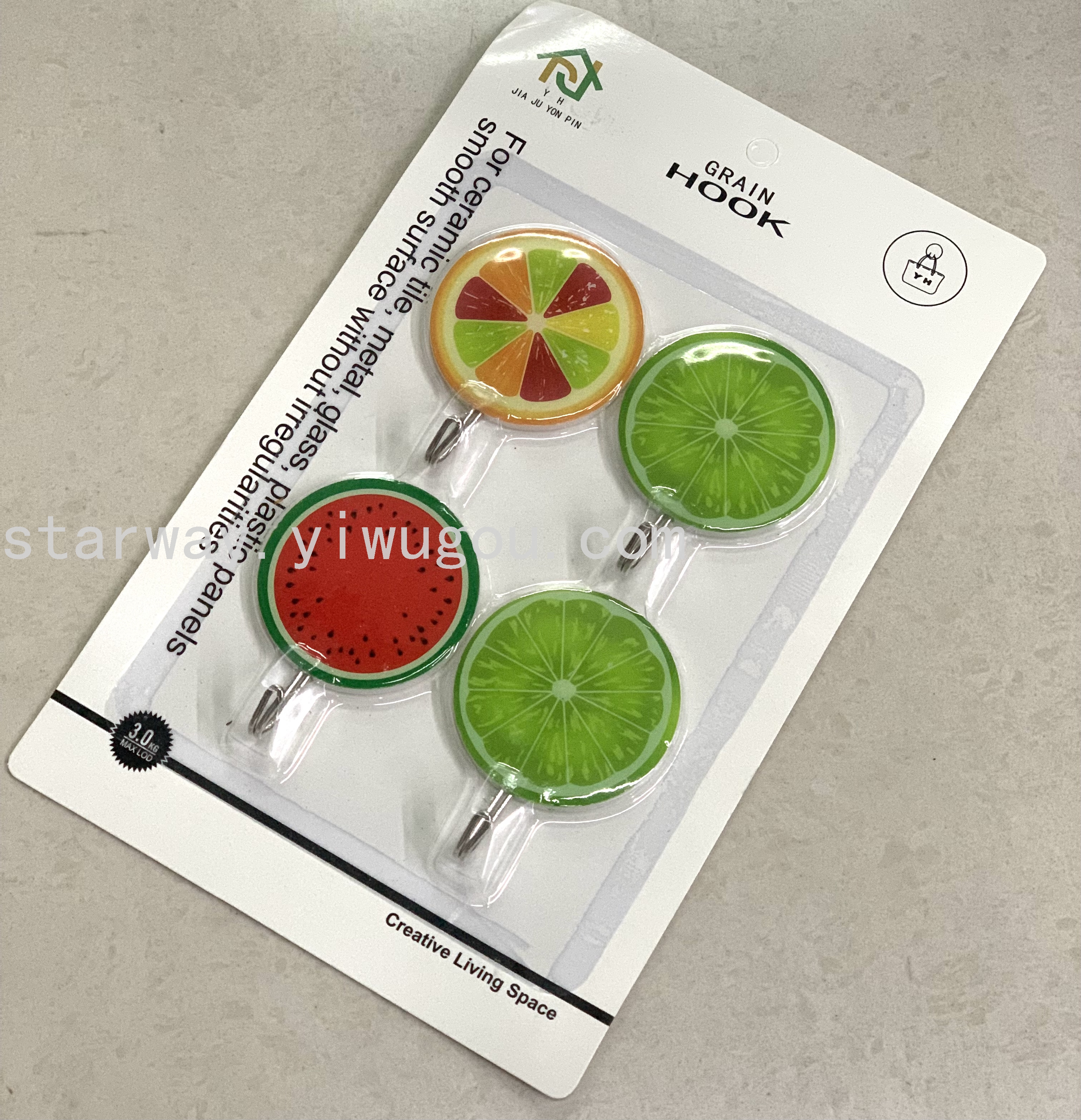 Fruit sticky hook, cartoon sticky hook, strong sticky hook, no-drilling sticky hook, convenient sticky hook, card suction sticky hook