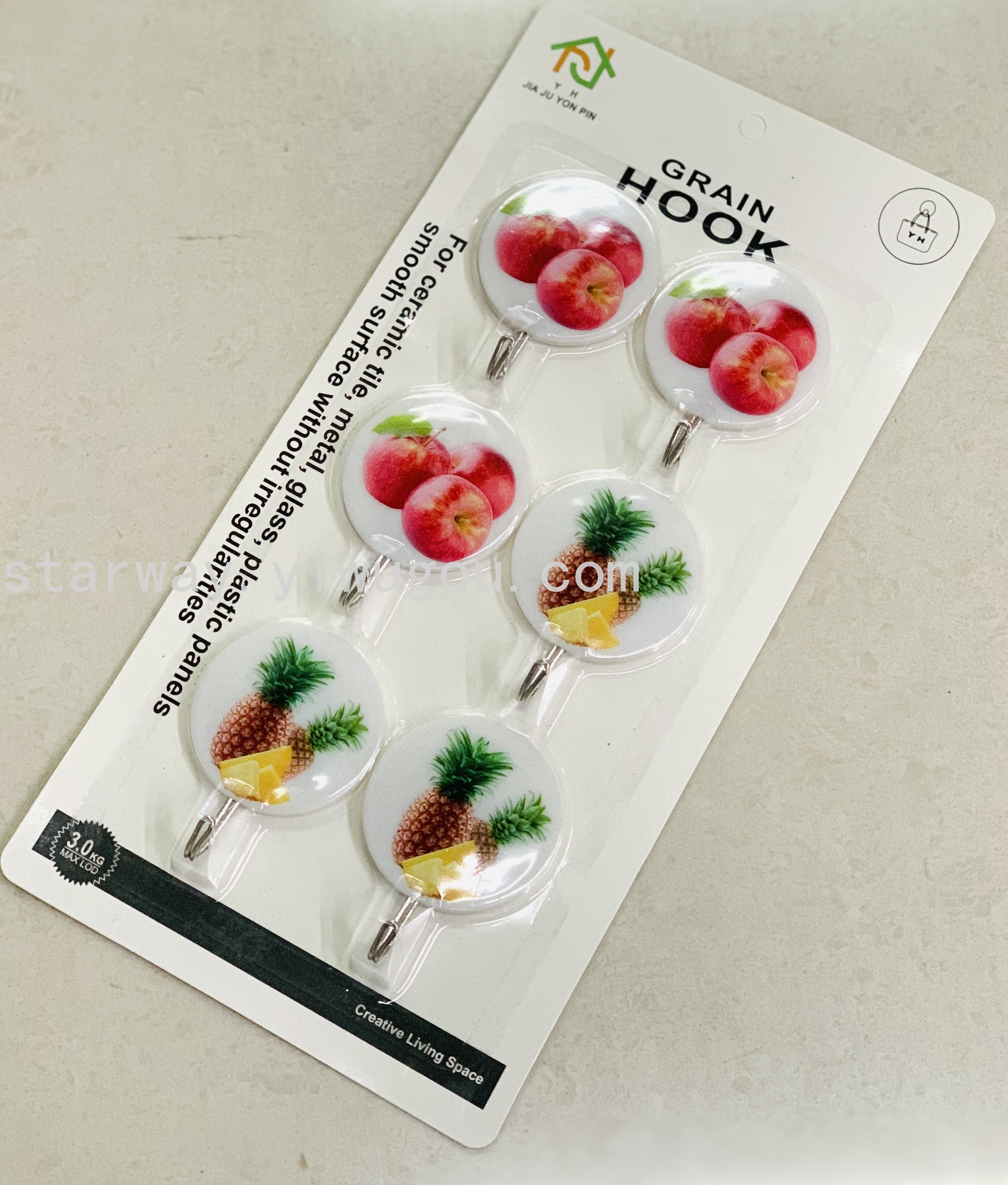 Fruit sticky hook, cartoon sticky hook, strong sticky hook, no-drilling sticky hook, convenient sticky hook, card suction sticky hook Application Scenario