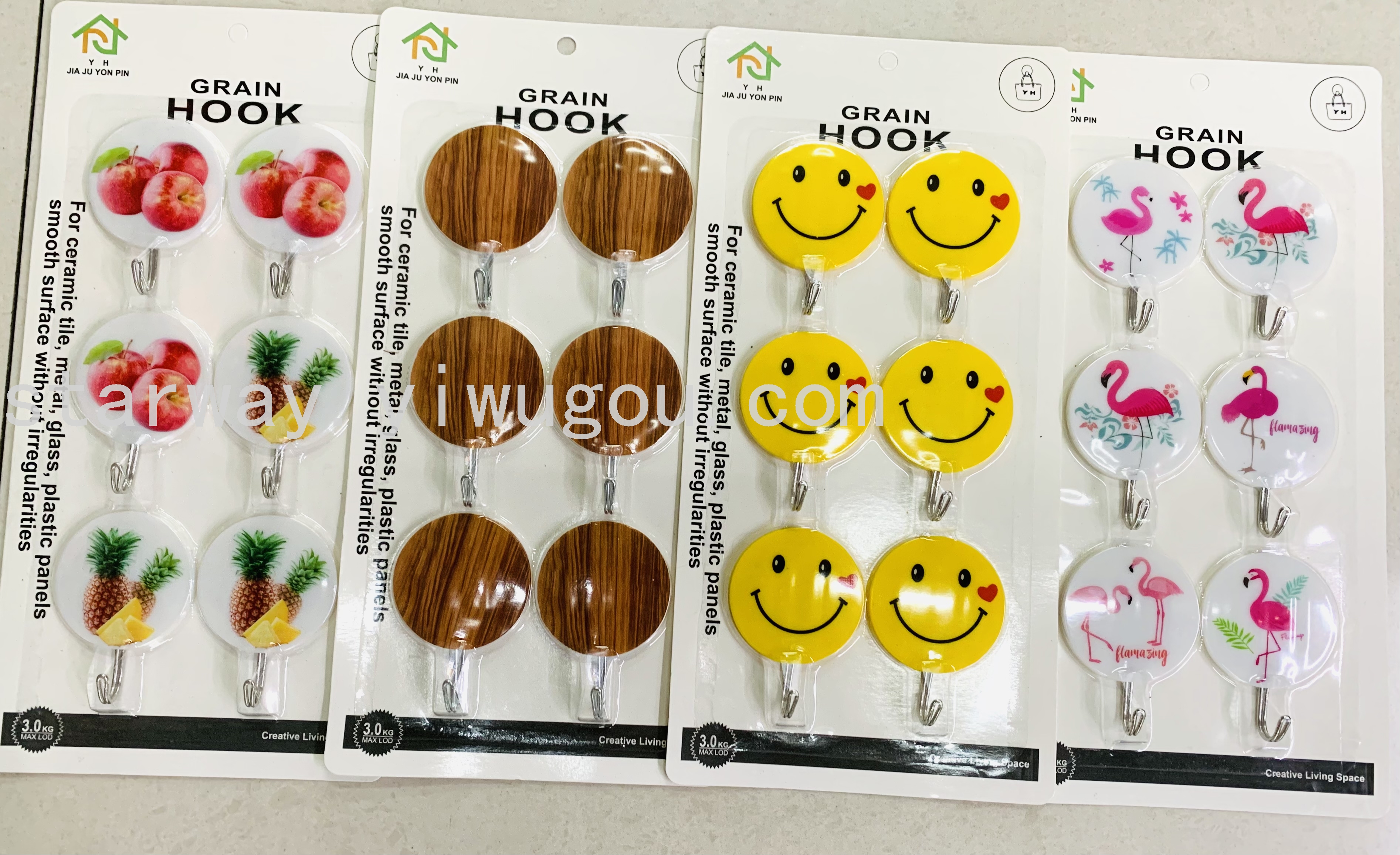 Fruit sticky hook, cartoon sticky hook, strong sticky hook, no-drilling sticky hook, convenient sticky hook, card suction sticky hook Item Picture